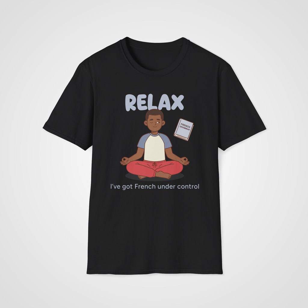 Relax French Learner T-Shirt in Black