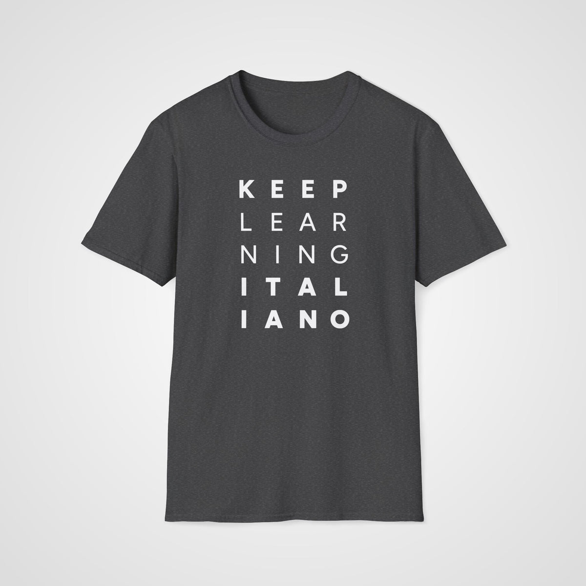 Keep Learning Italiano T-Shirt in Dark Heather