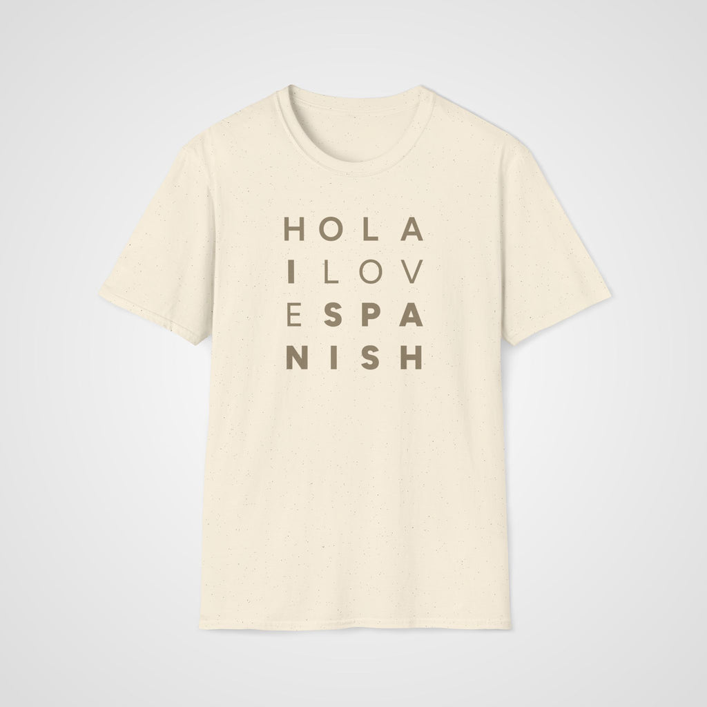 Hola I Love Spanish T-Shirt in Natural