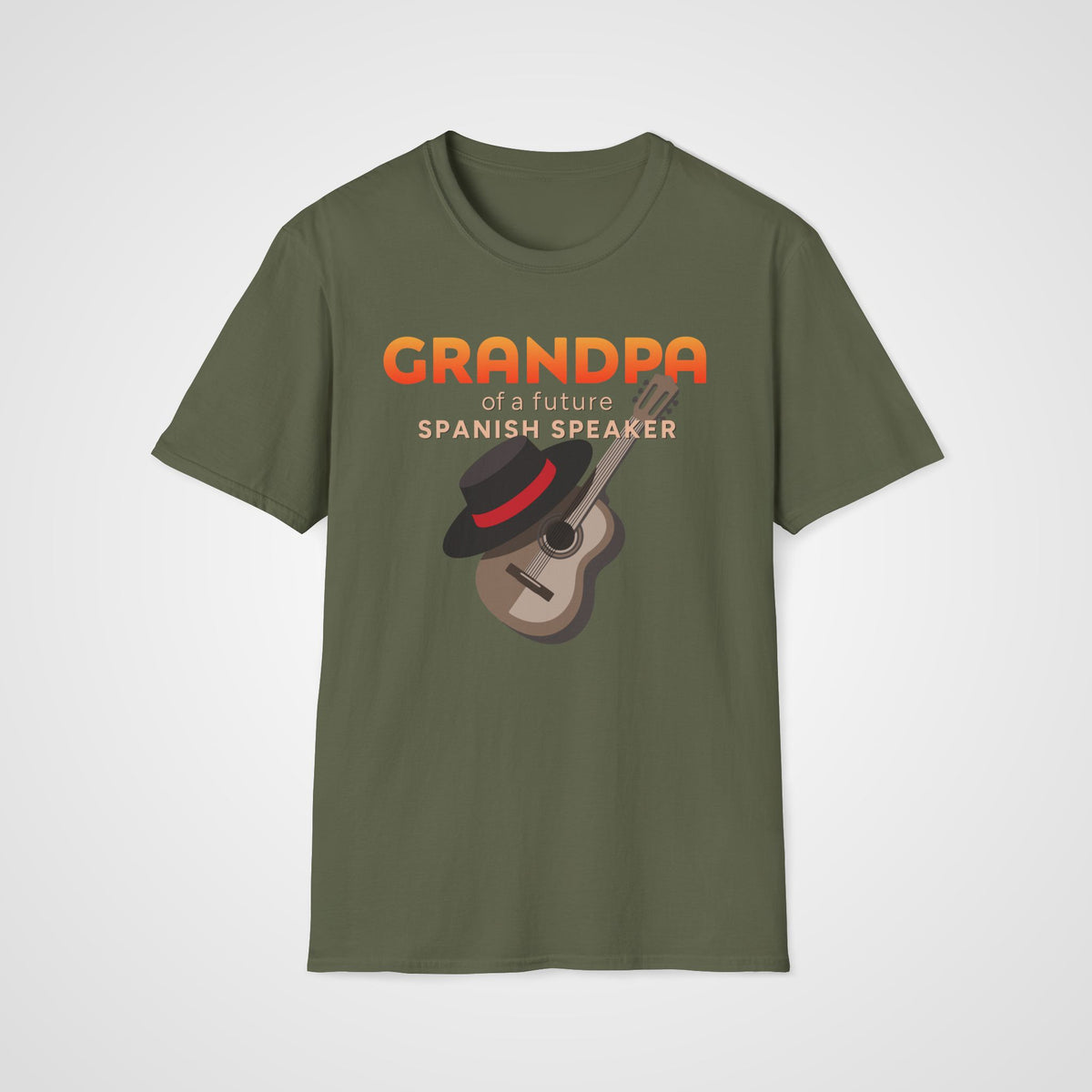 Spanish Learner Grandpa T-Shirt in Military Green