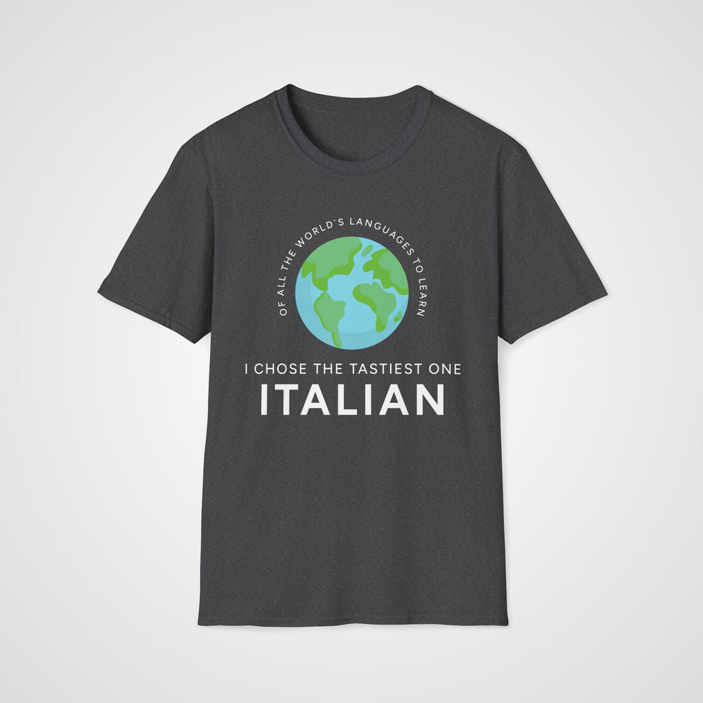 Italian Tastiest Language T-Shirt in Dark Heather