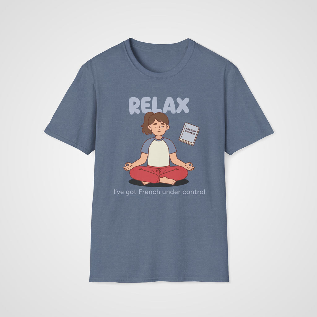 French Under Control T-Shirt in Heather Indigo