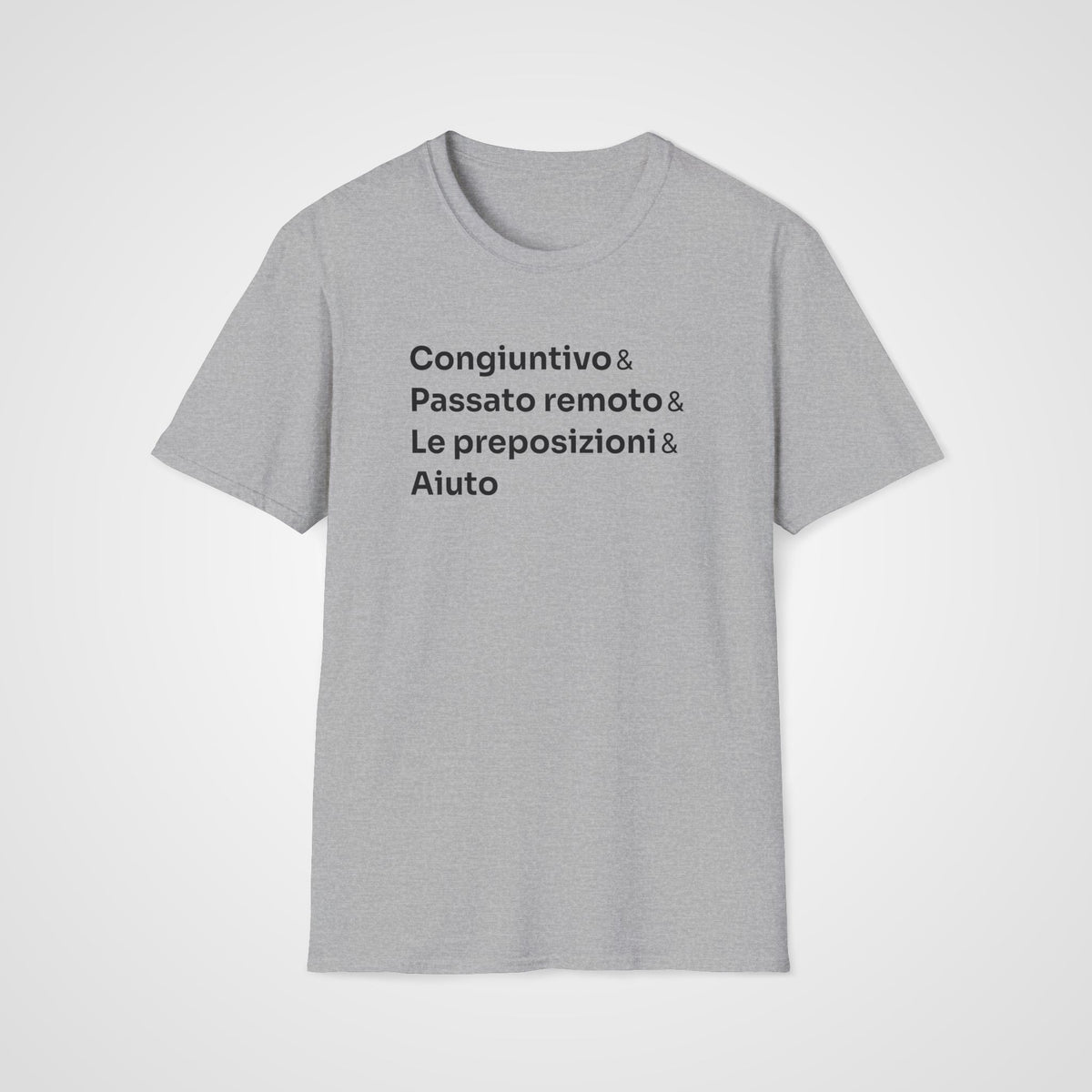 Italian Grammar Aiuto T-Shirt in Sport Gray