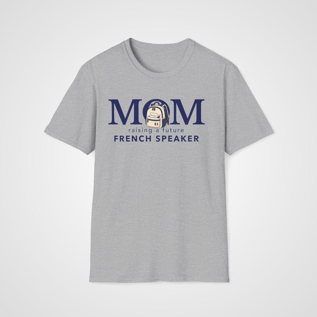 French Learner Mom T-Shirt in Sport Gray
