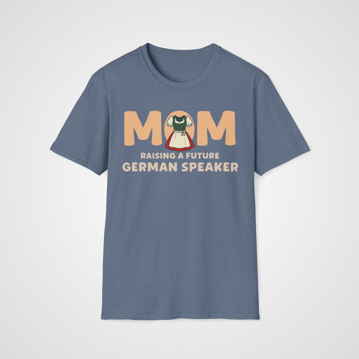 German Learner Mom T-Shirt in Heather Indigo