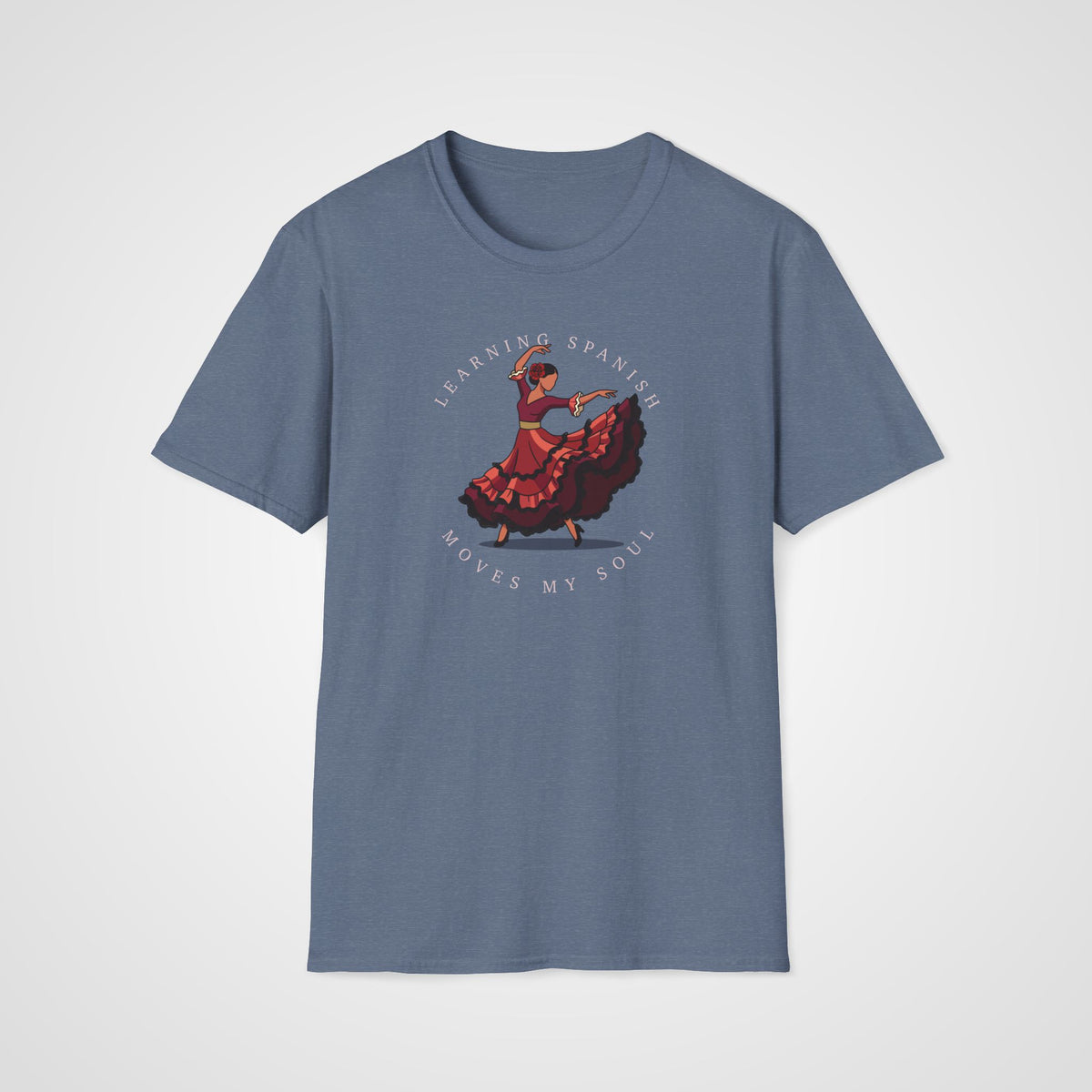 Spanish Moves My Soul T-Shirt in Heather Indigo