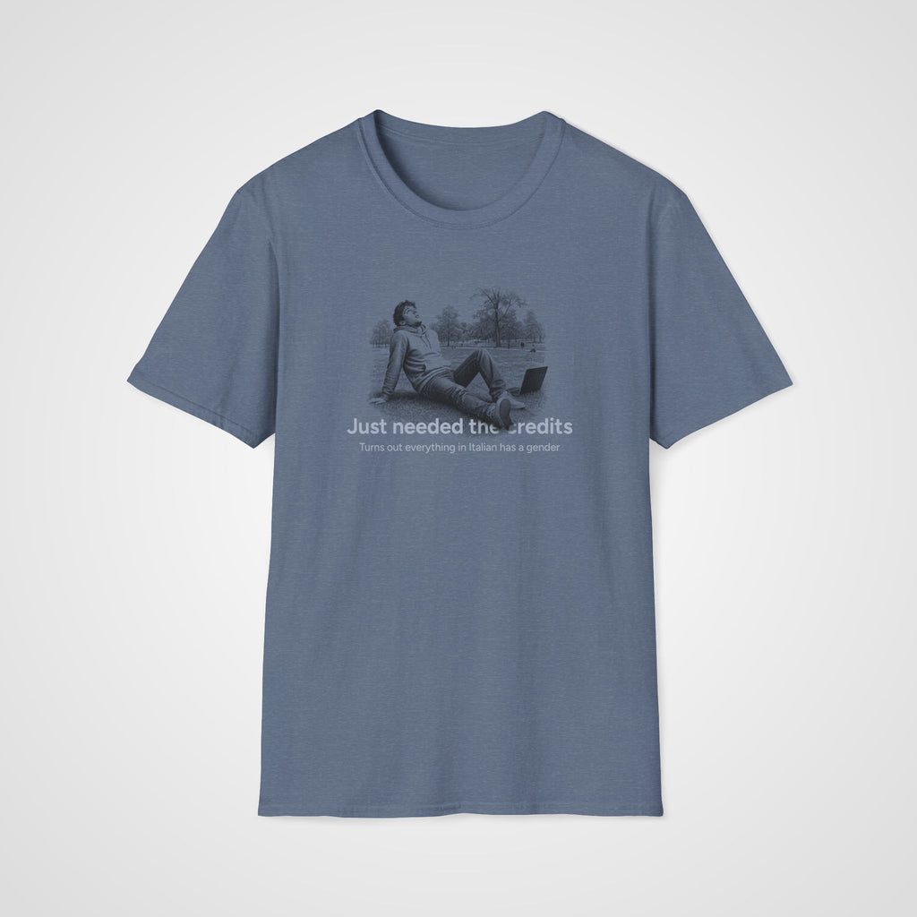 Italian Gender Surprise T-Shirt in Heather Indigo