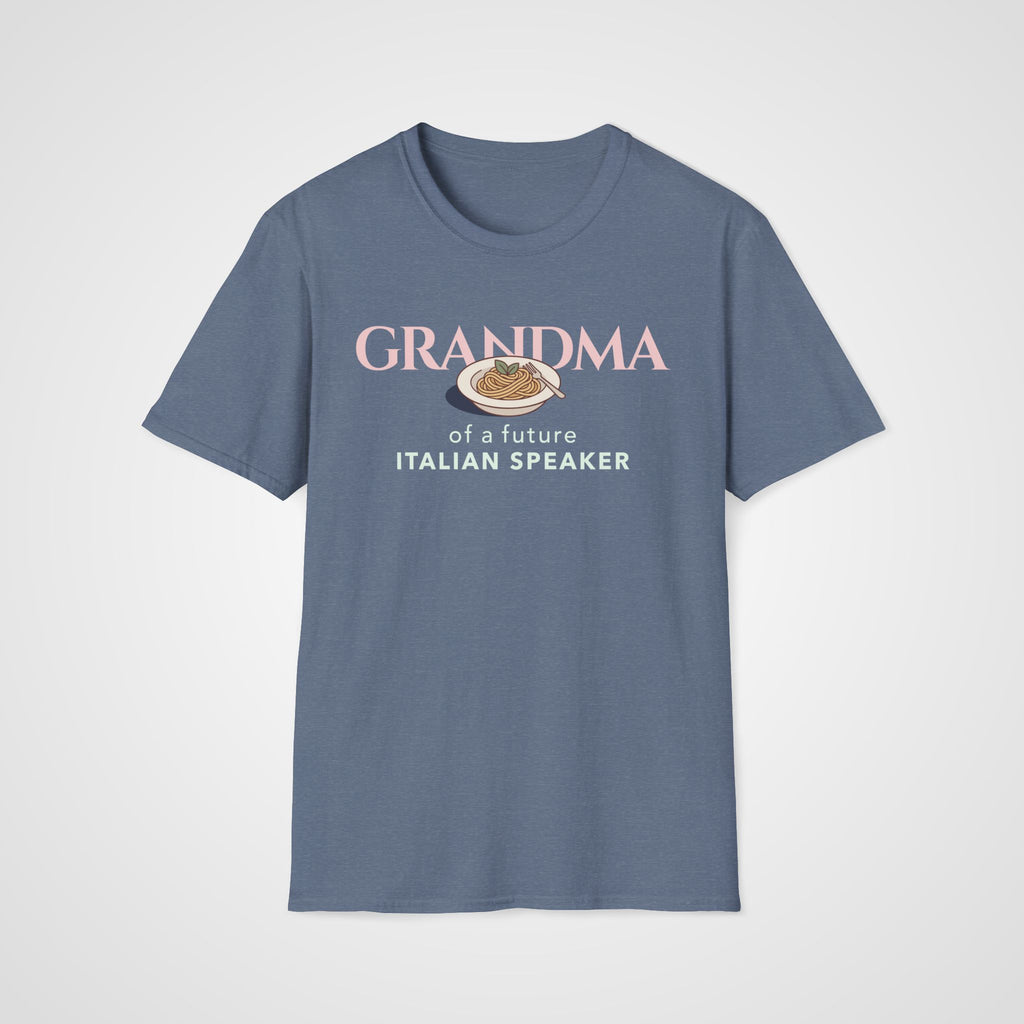 Italian Learner Grandma T-Shirt in Heather Indigo