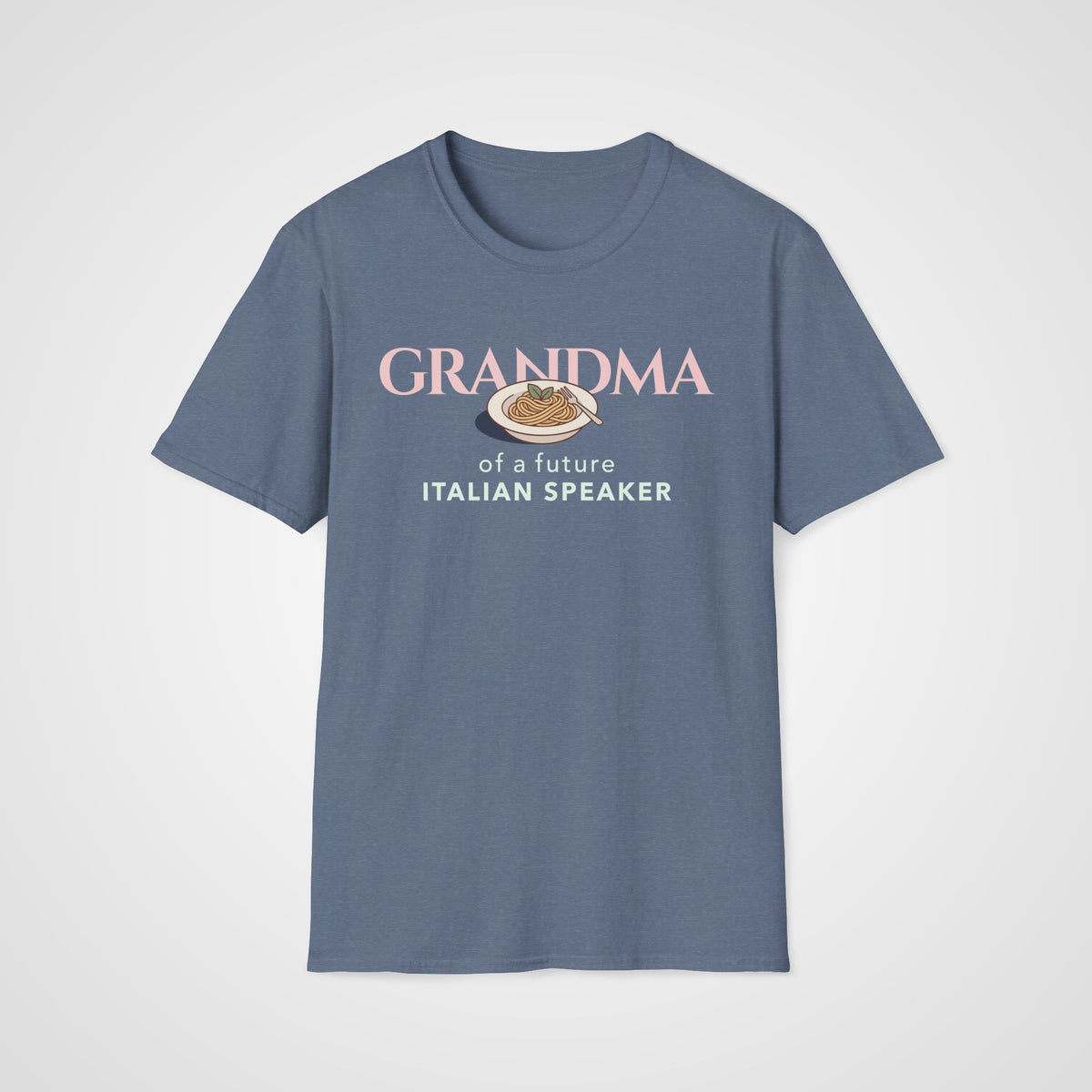 Italian Learner Grandma T-Shirt in Heather Indigo