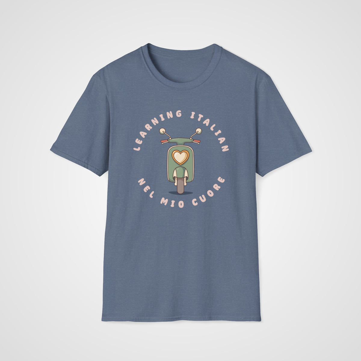 Nel Mio Cuore Italian T-Shirt in Heather Indigo