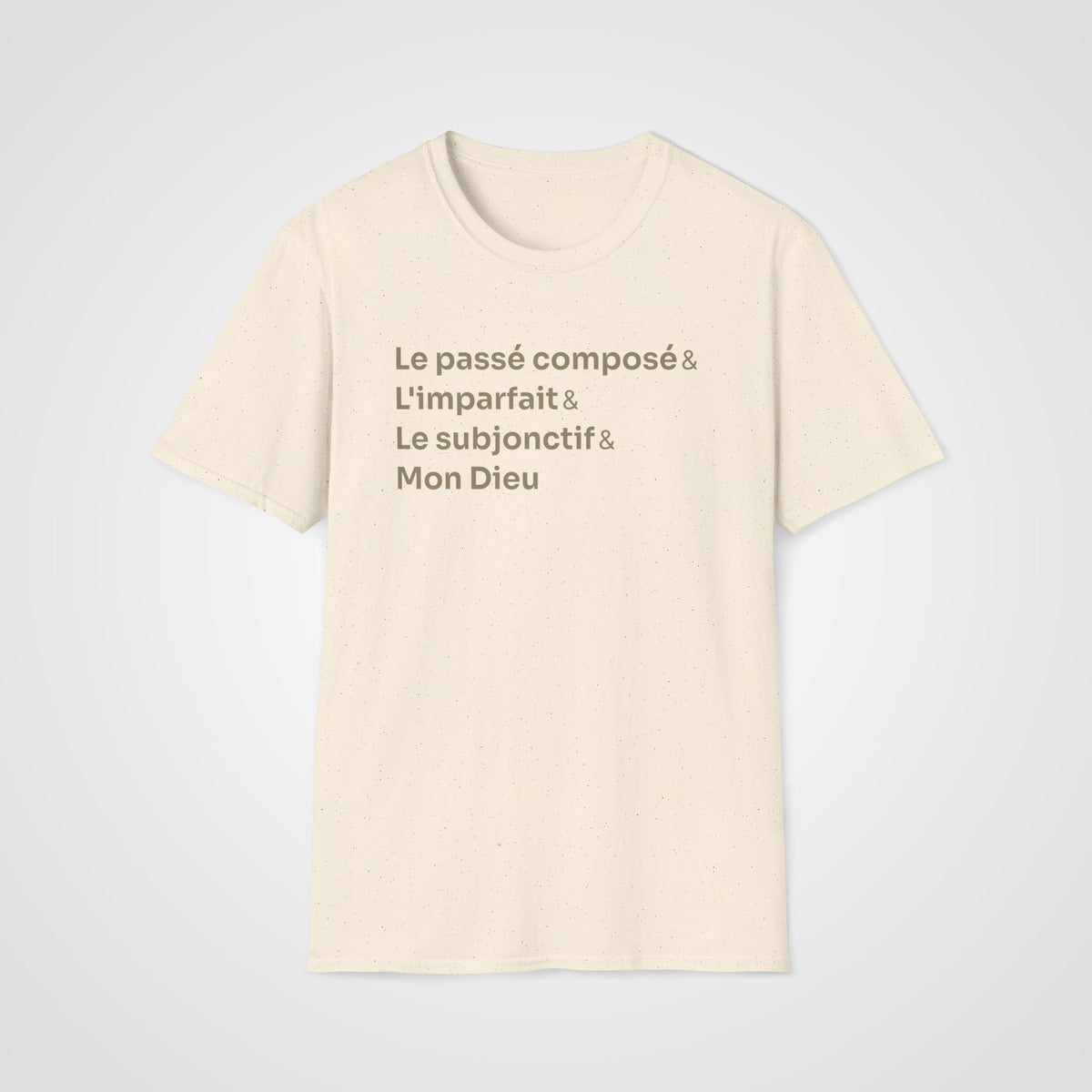 French Tenses Mon Dieu T-Shirt in Natural
