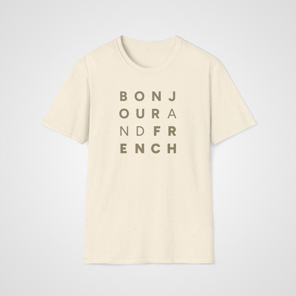 Bonjour & French T-Shirt in Natural