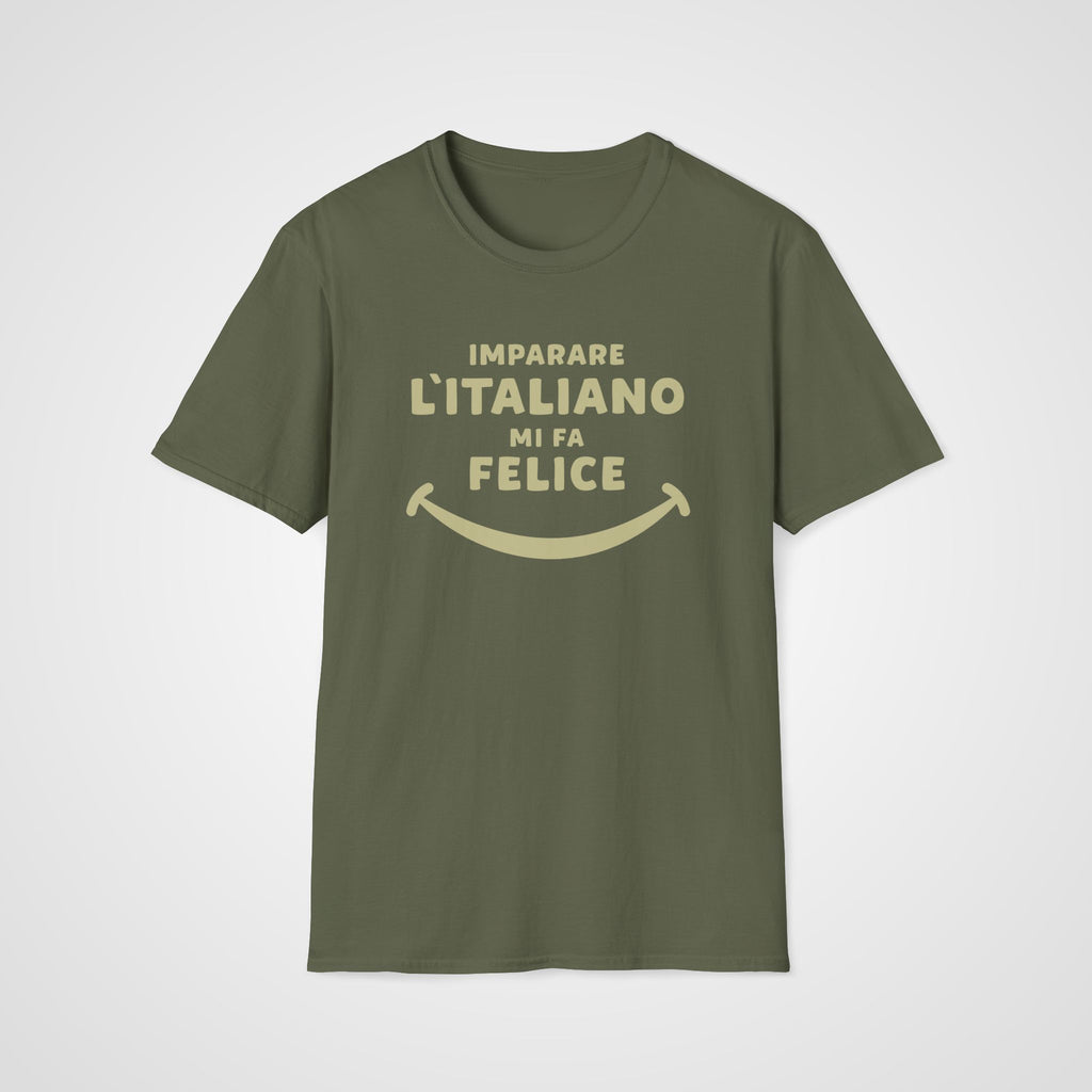 Mi Fa Felice Italian T-Shirt in Military Green