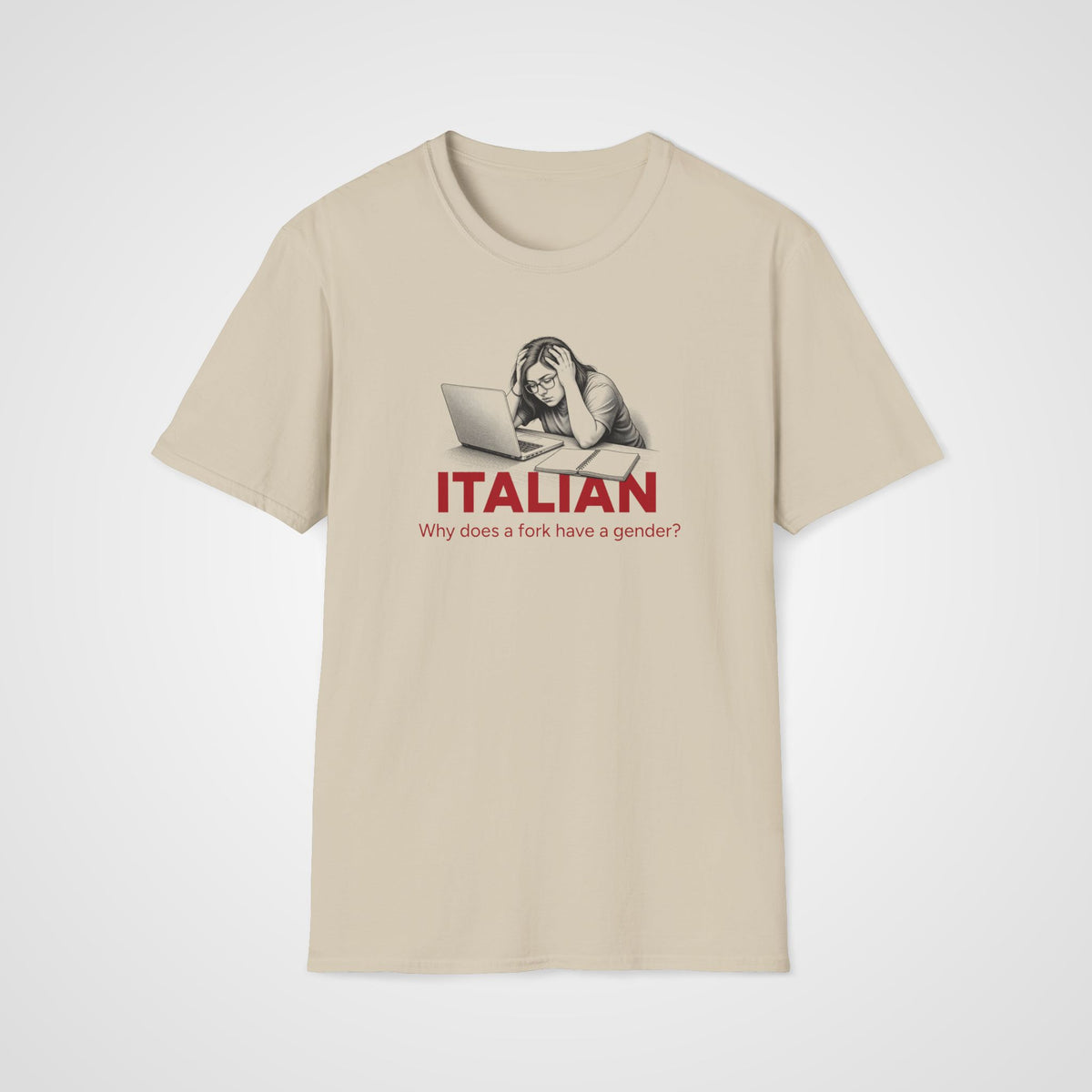Italian Gender T-Shirt in Sand