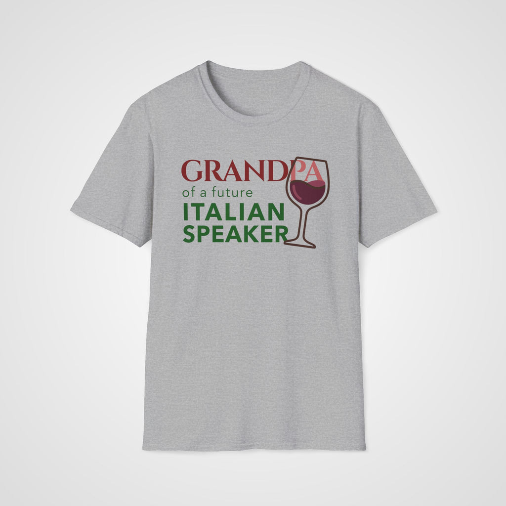 Italian Learner Grandpa T-Shirt in Sport Gray