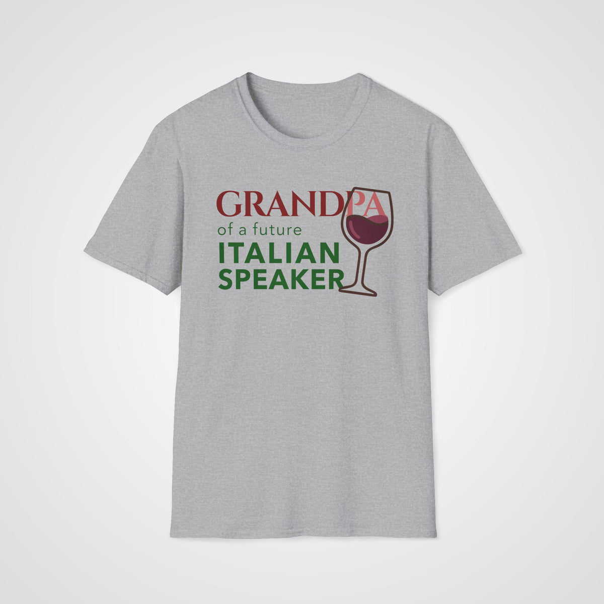 Italian Learner Grandpa T-Shirt in Sport Gray