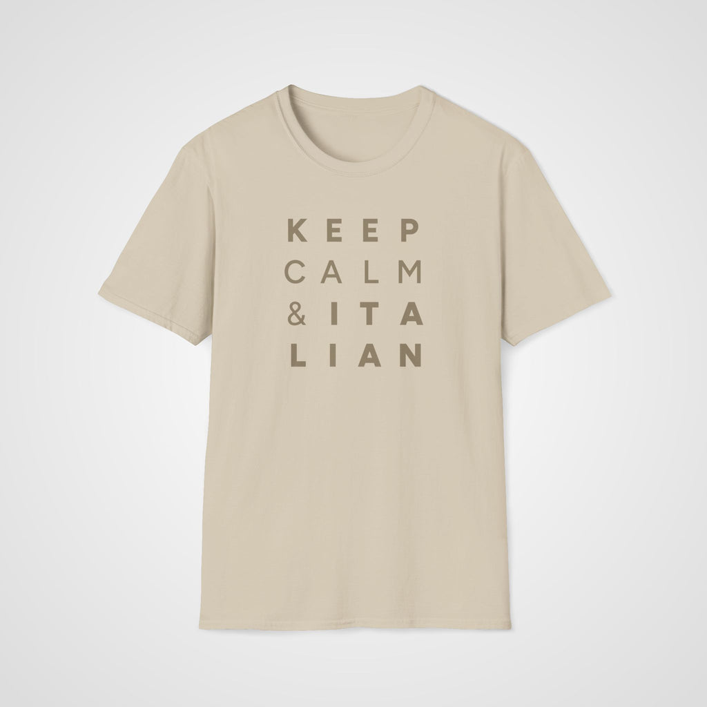 Keep Calm & Italian T-Shirt in Sand