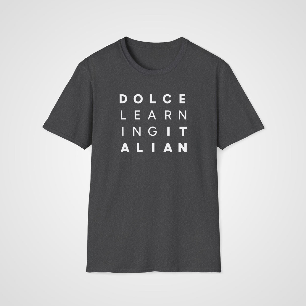 Dolce Learning Italian T-Shirt in Dark Heather