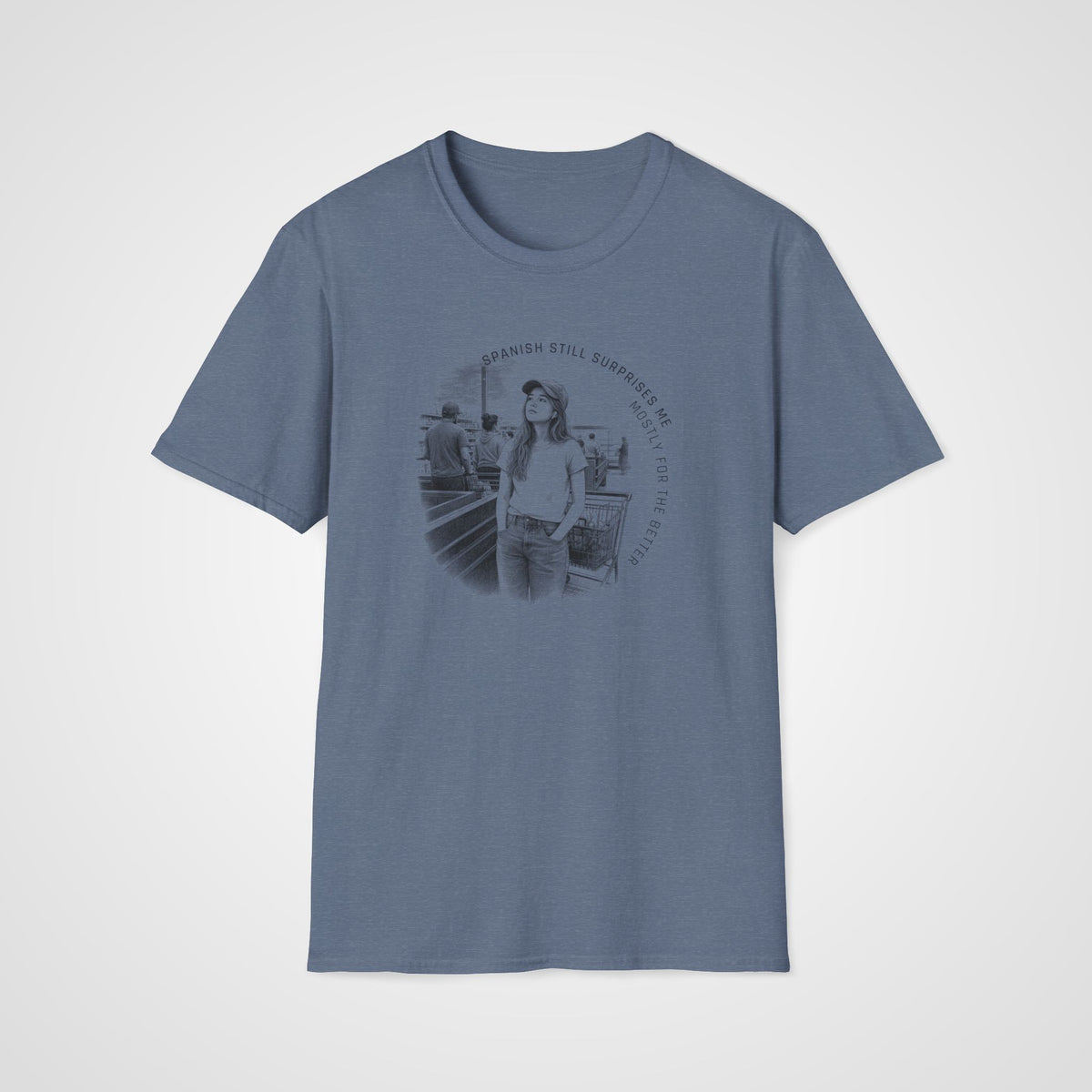 Spanish Surprises Me T-Shirt in Heather Indigo
