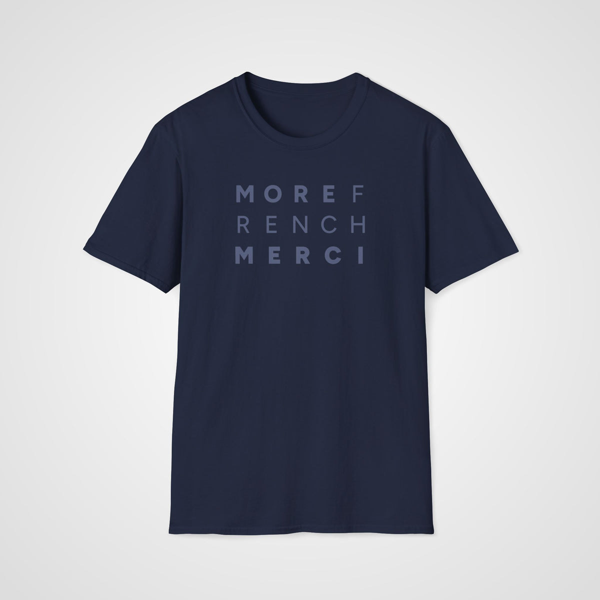 More French, Merci!T-Shirt in Navy