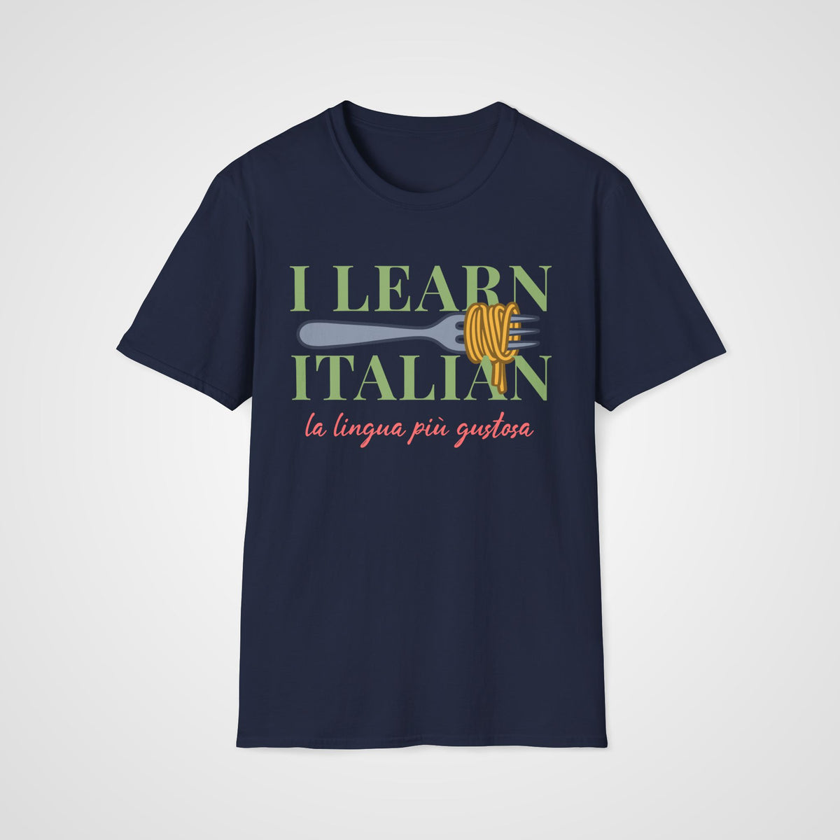 Tasty Language Pasta T-Shirt in Navy