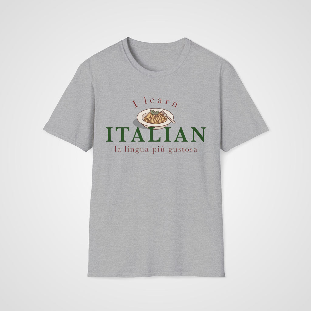 Italian Tasty Language T-Shirt in Sport Gray