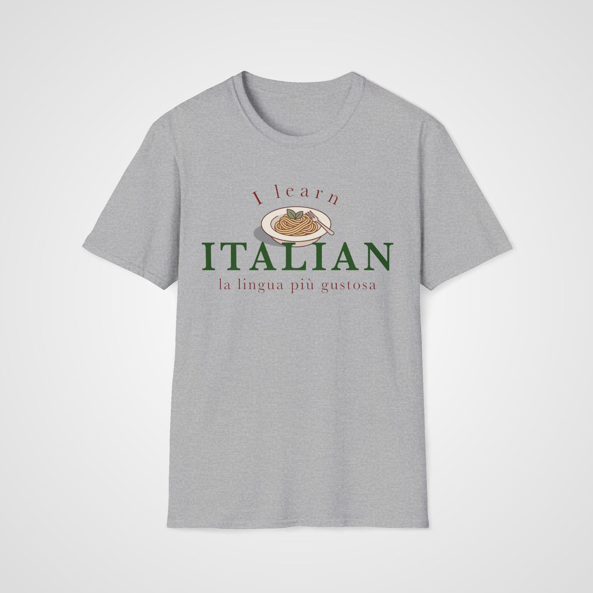 Italian Tasty Language T-Shirt in Sport Gray