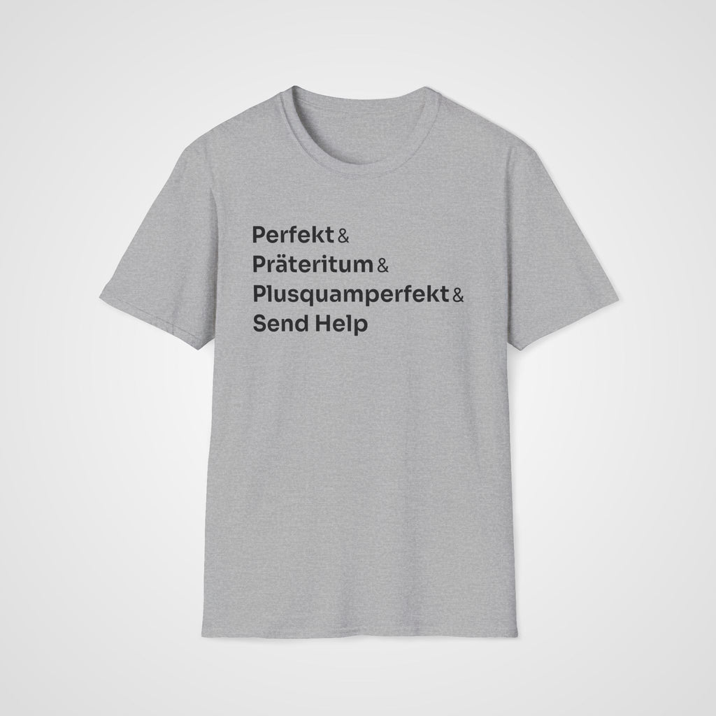 German Tenses Help T-Shirt in Sport Gray