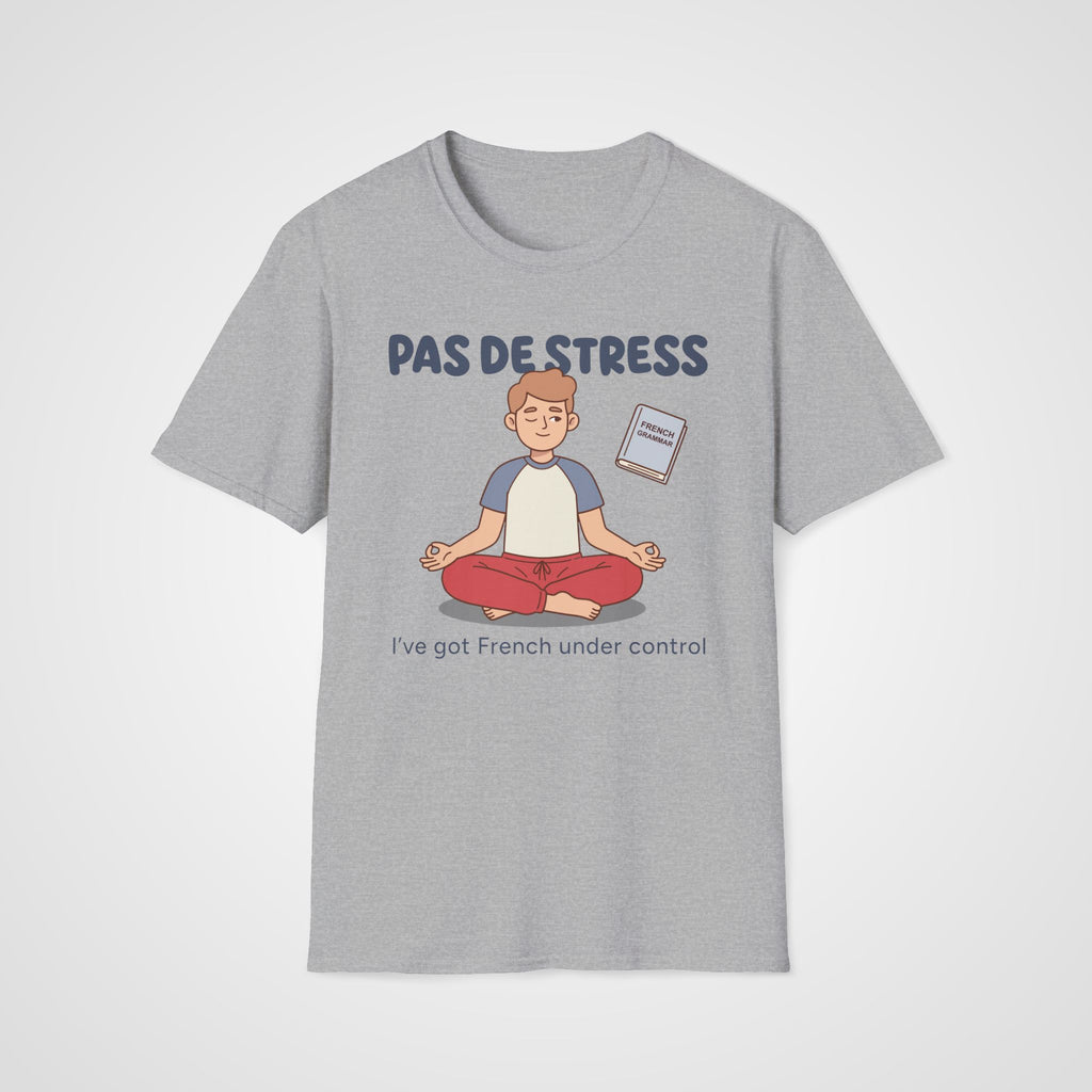 Pas de Stress French T-Shirt in Sport Gray