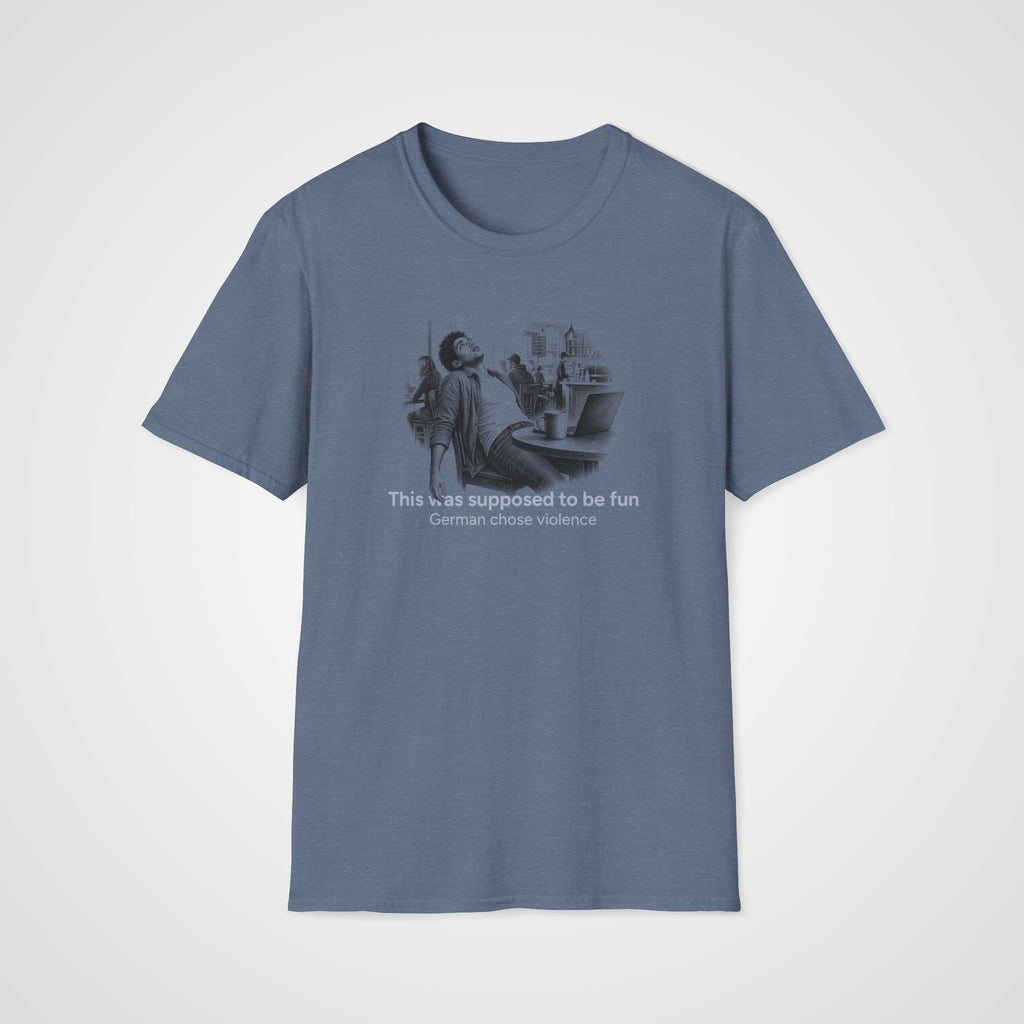 German Chose Violence T-Shirt in Heather Indigo