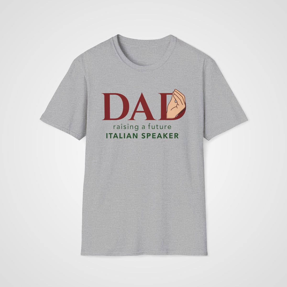 Italian Learner Dad T-Shirt in Sport Gray