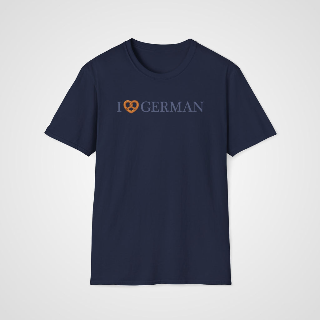 I Love German - Pretzel T-Shirt in Navy