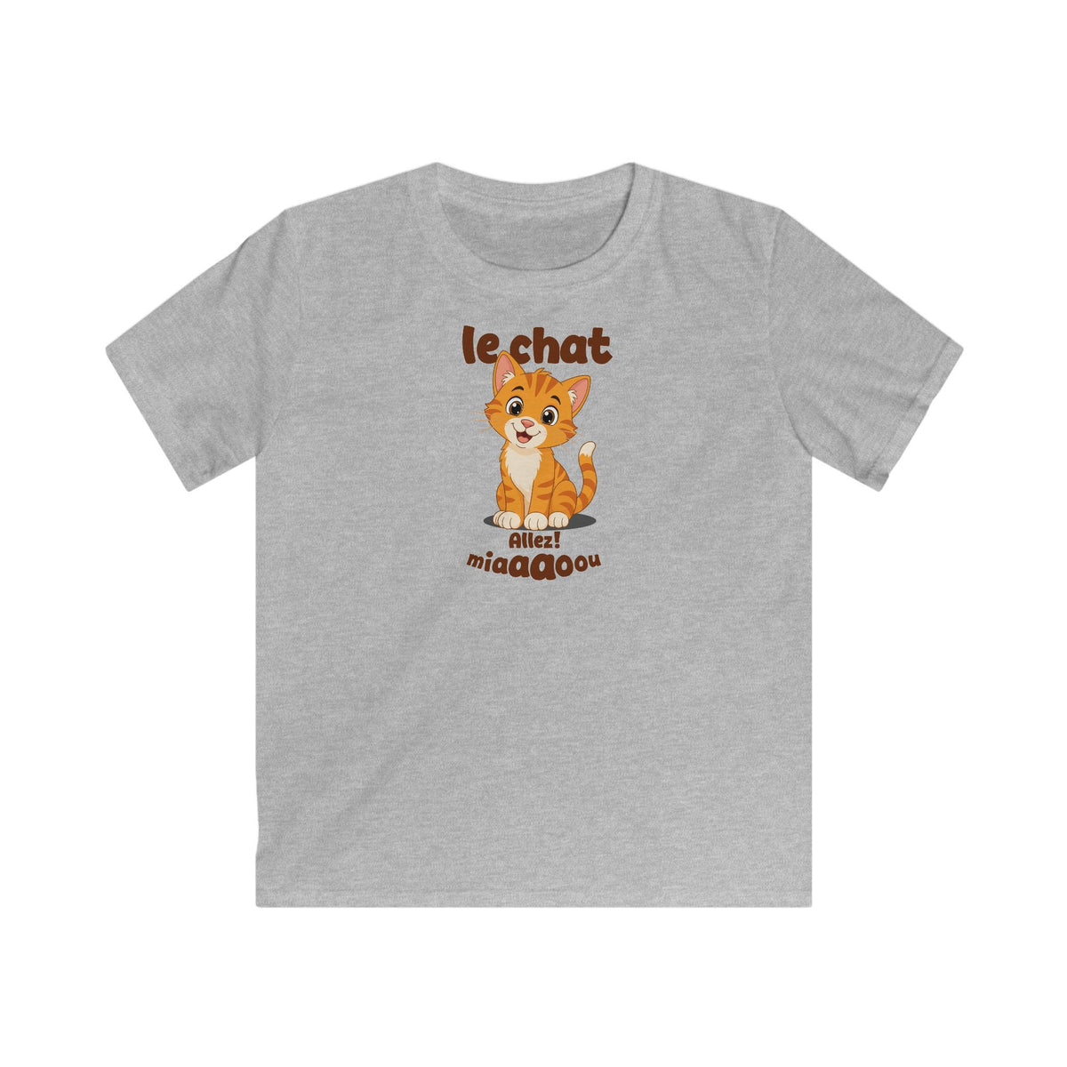 Le Chat Miaaaou Kids T-Shirt in Sport Gray