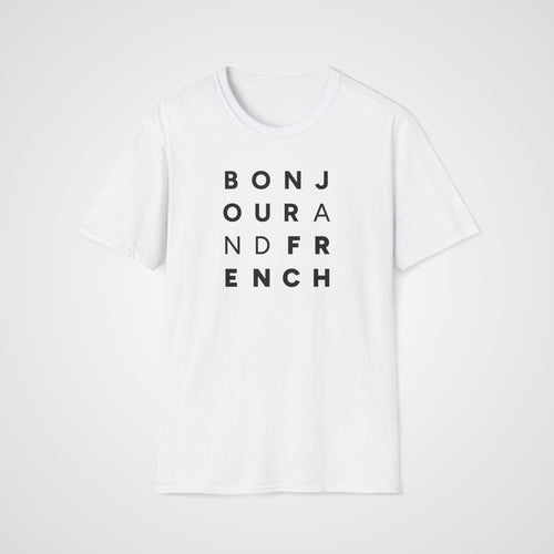 Bonjour & French T-Shirt in White
