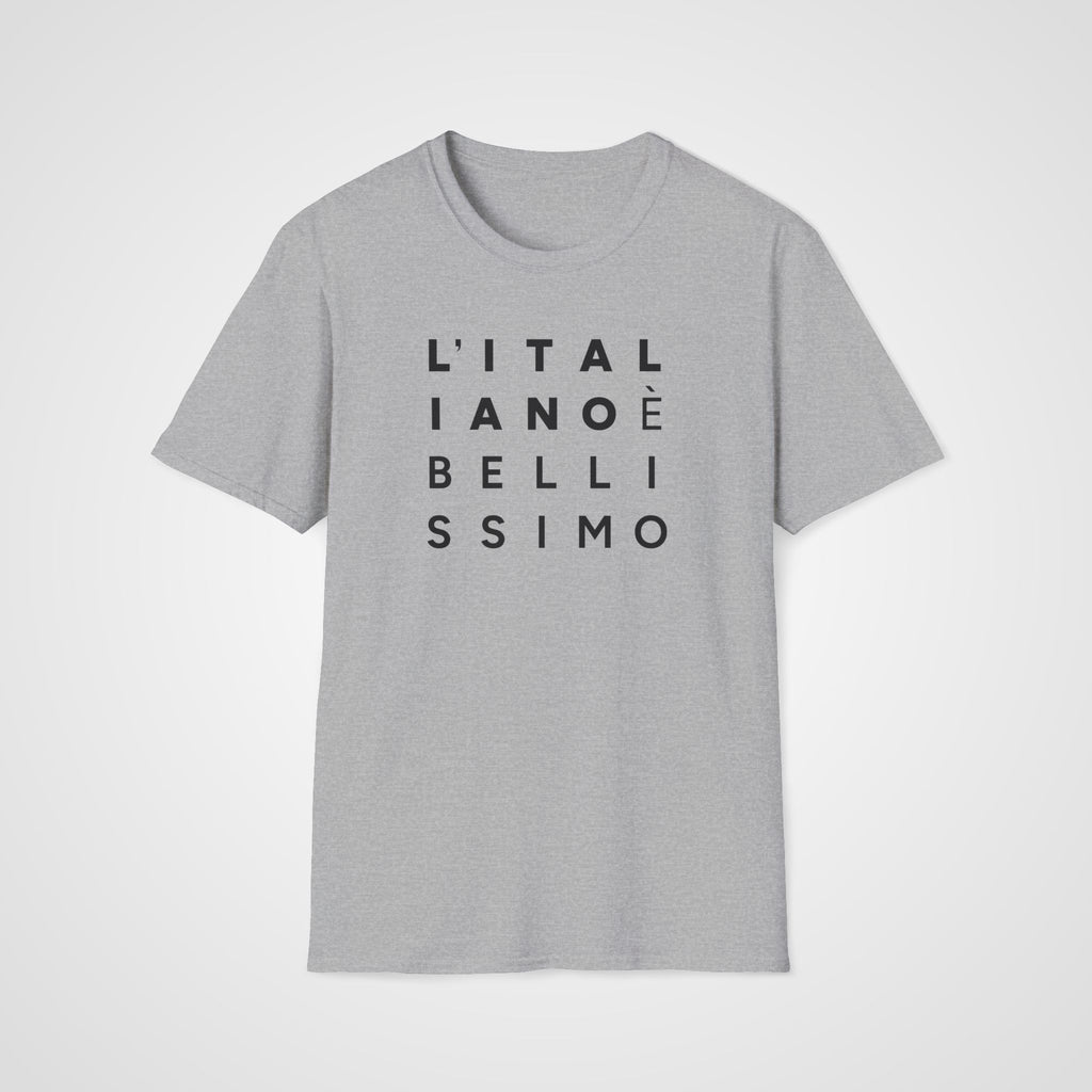 L'Italiano è Bellissimo T-Shirt in Sport Gray