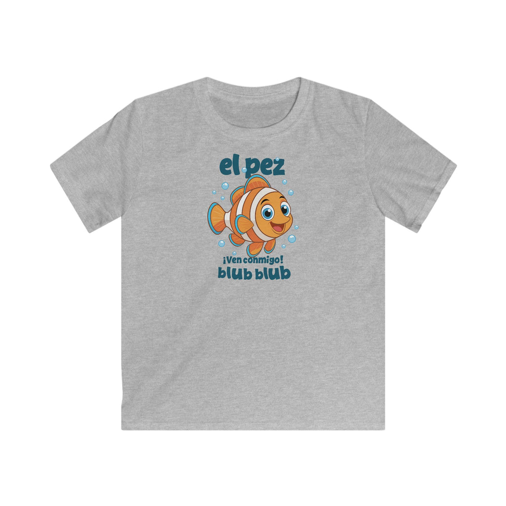 El Pez Blub Blub Kids T-Shirt in Sport Gray