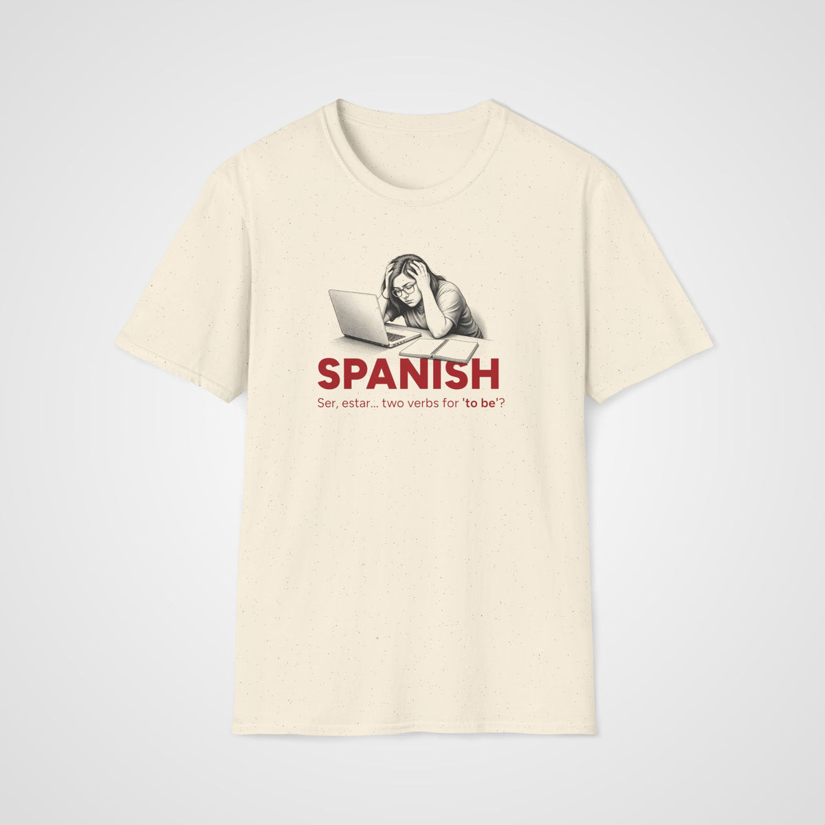 Ser vs Estar Spanish T-Shirt in Natural
