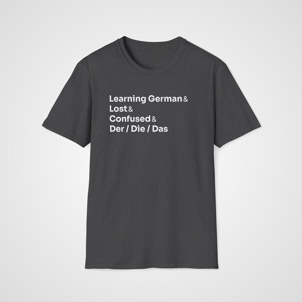 Der Die Das Confusion T-Shirt in Dark Heather