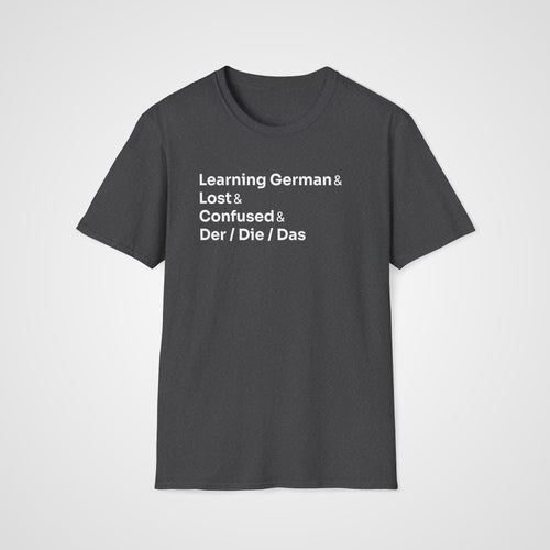 Der Die Das Confusion T-Shirt in Dark Heather
