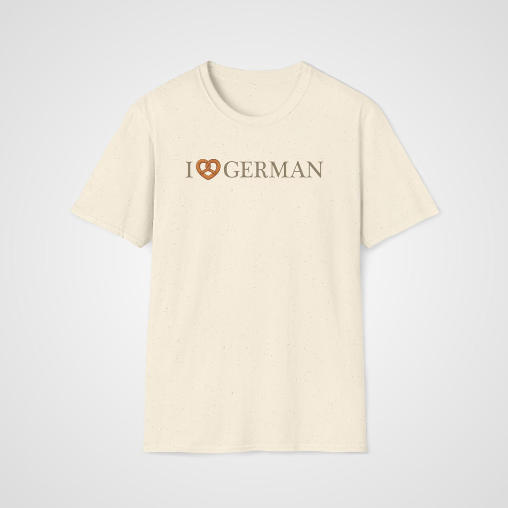 I Love German - Pretzel T-Shirt in Natural