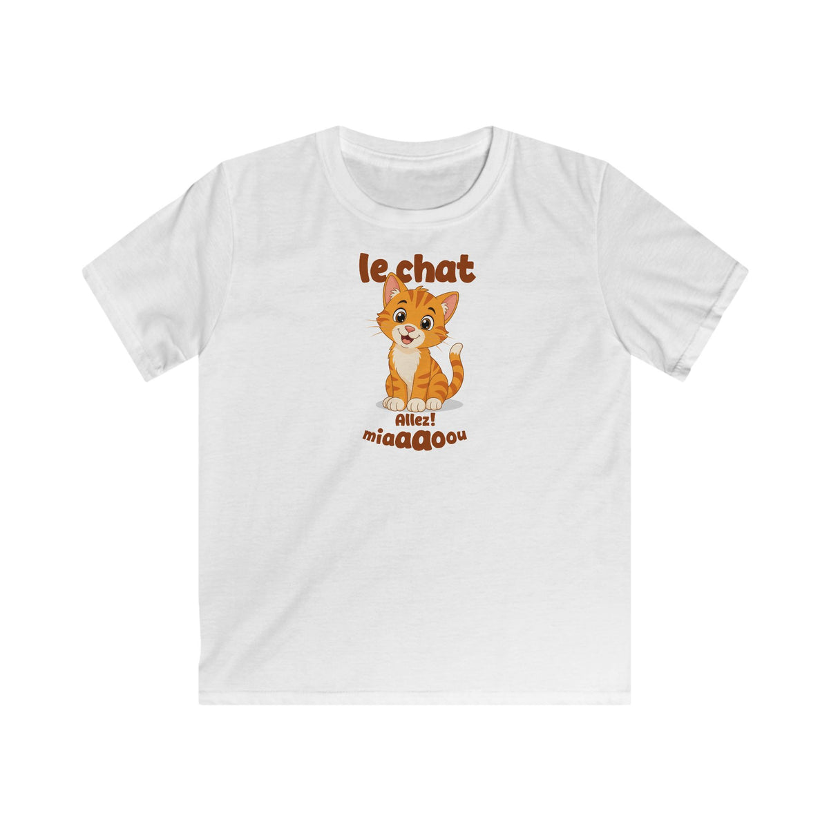 Le Chat Miaaaou Kids T-Shirt in White