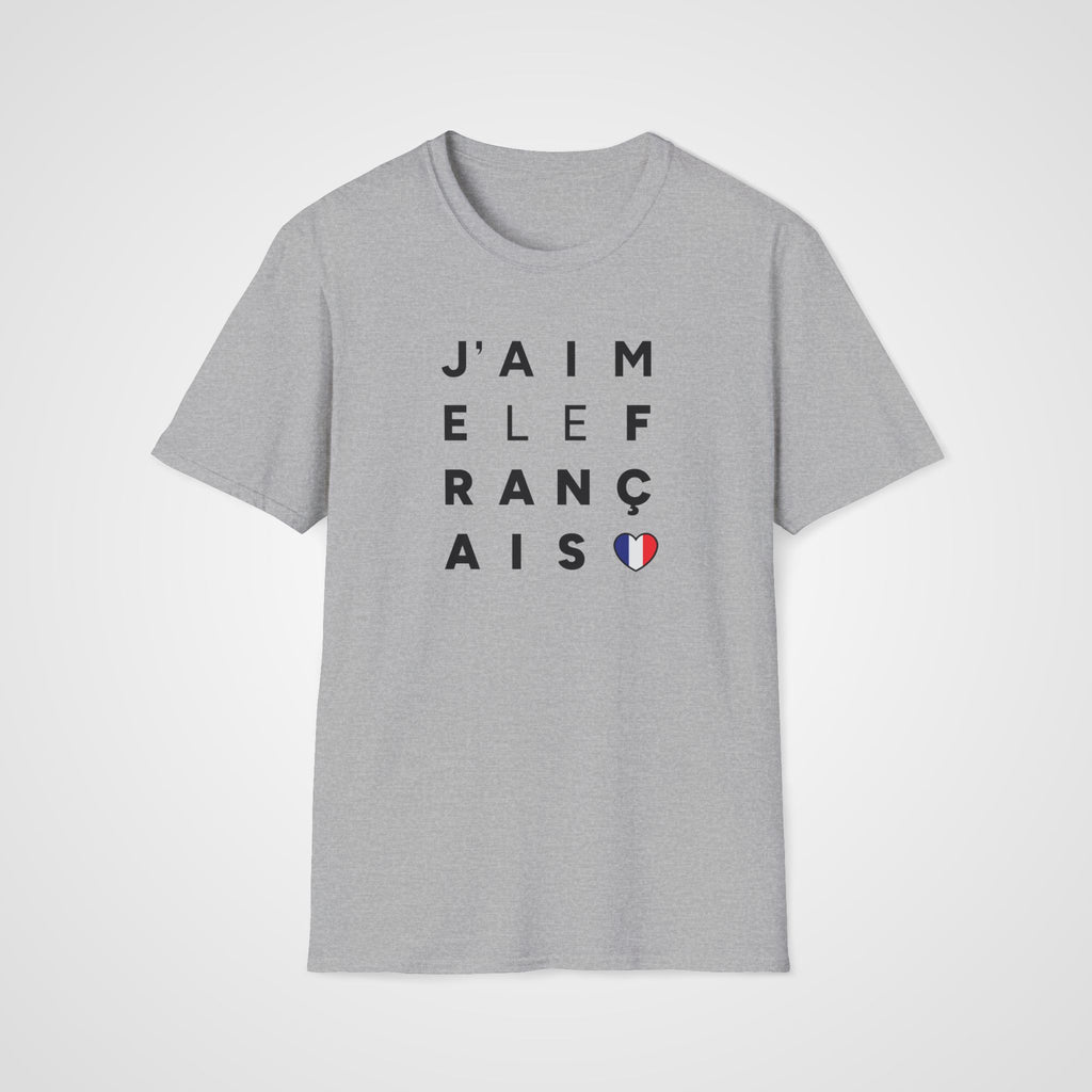 J'aime le Français T-Shirt in Sport Gray
