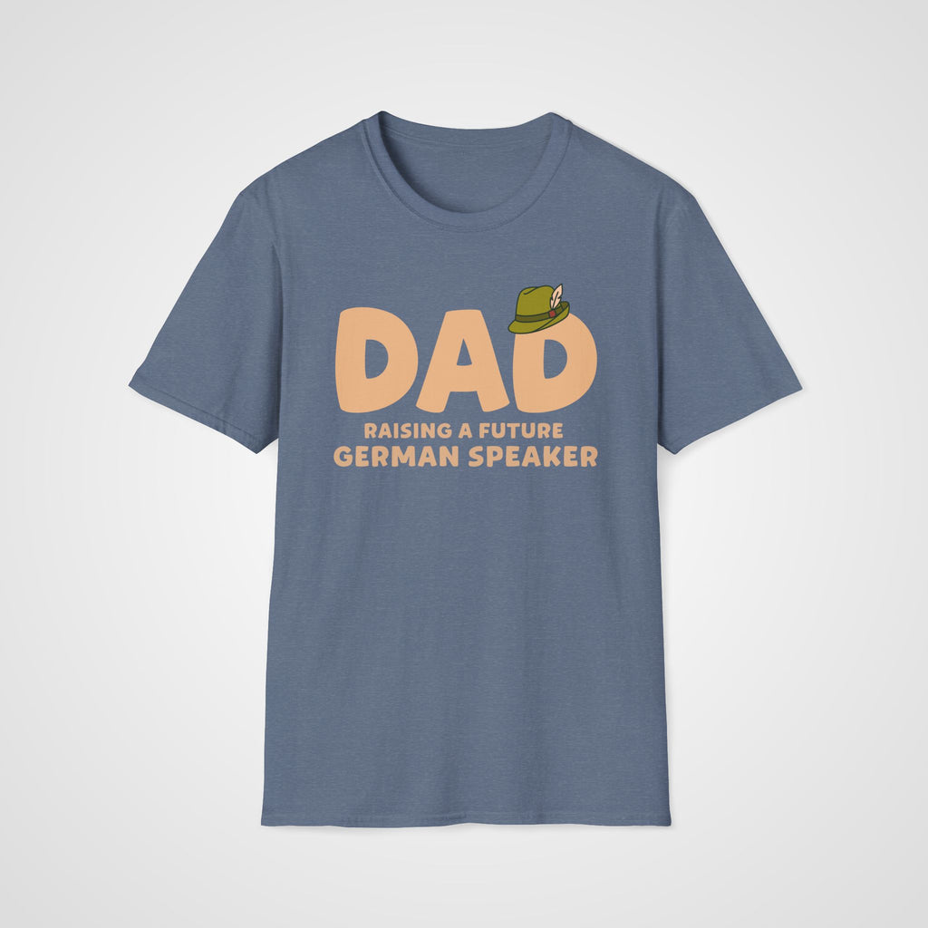 German Learner Dad T-Shirt in Heather Indigo