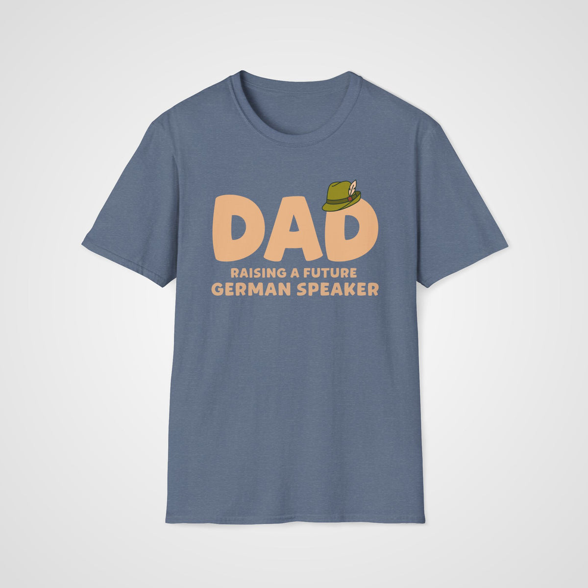 German Learner Dad T-Shirt in Heather Indigo