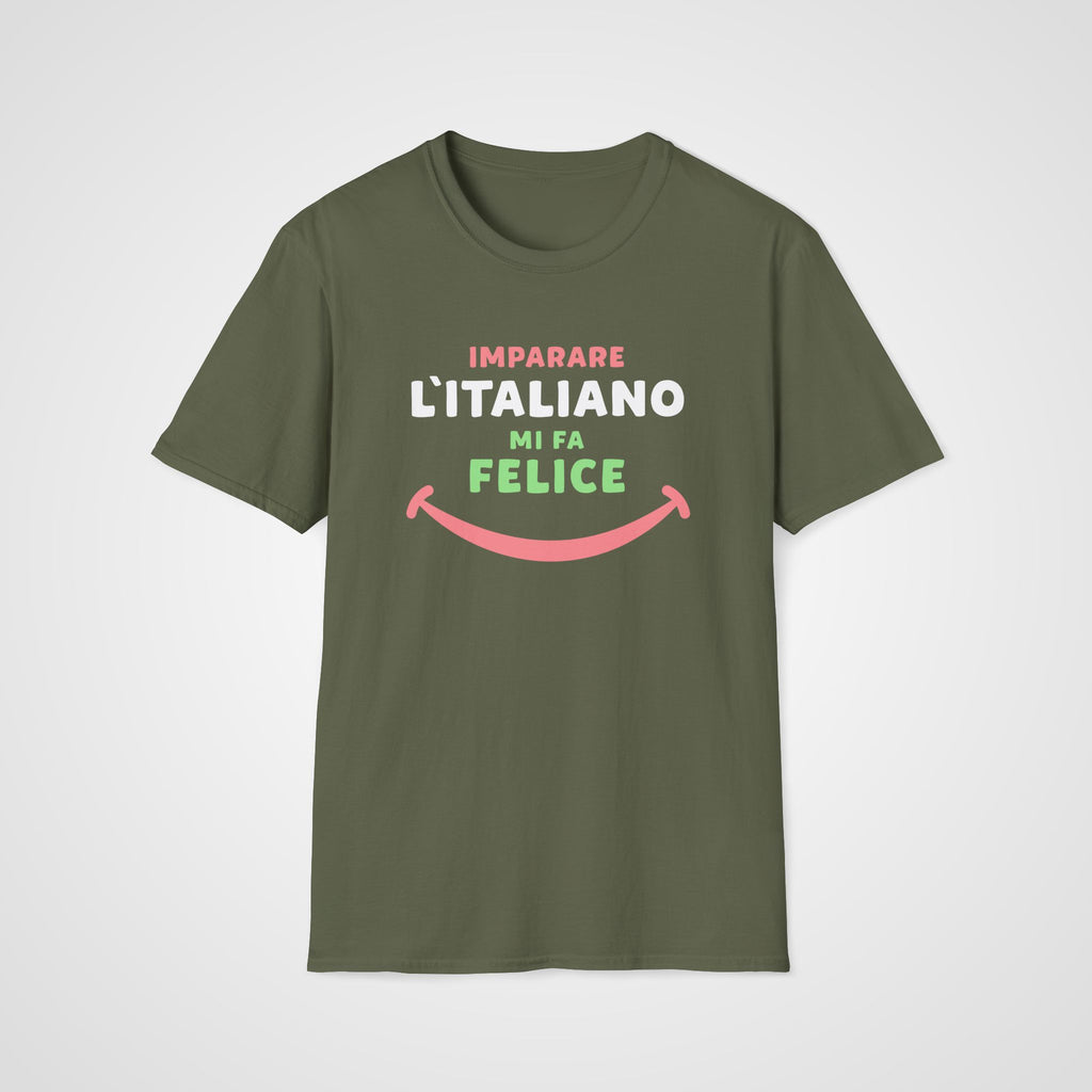 Mi Fa Felice Italian T-Shirt in Military Green