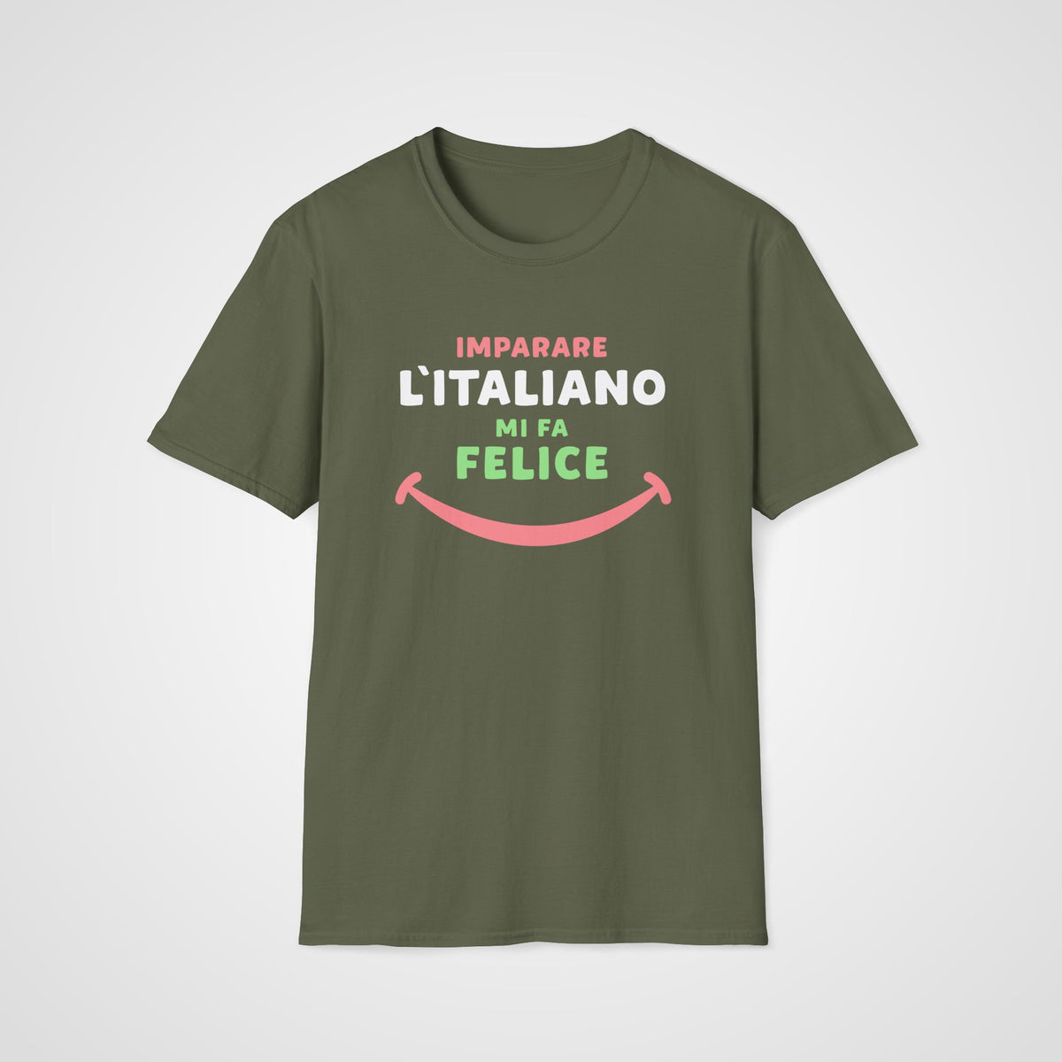 Mi Fa Felice Italian T-Shirt in Military Green