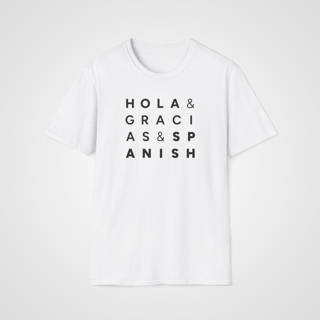 Hola, Gracias & Spanish T-Shirt in White