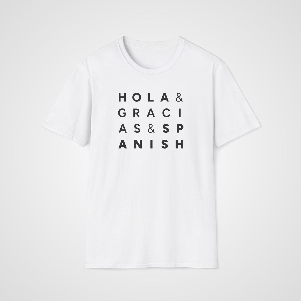 Hola, Gracias & Spanish T-Shirt in White
