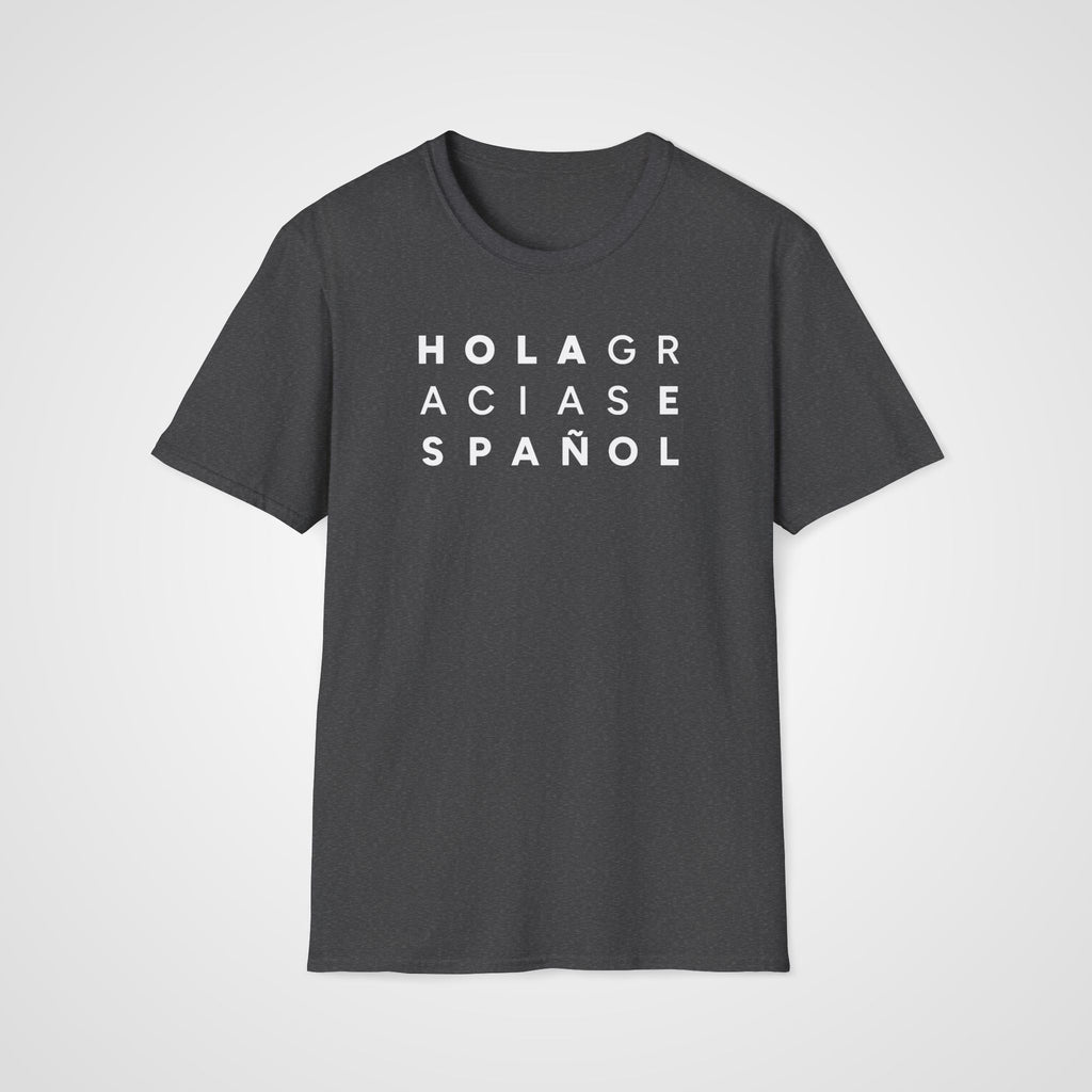 Hola Gracias Español T-Shirt in Dark Heather