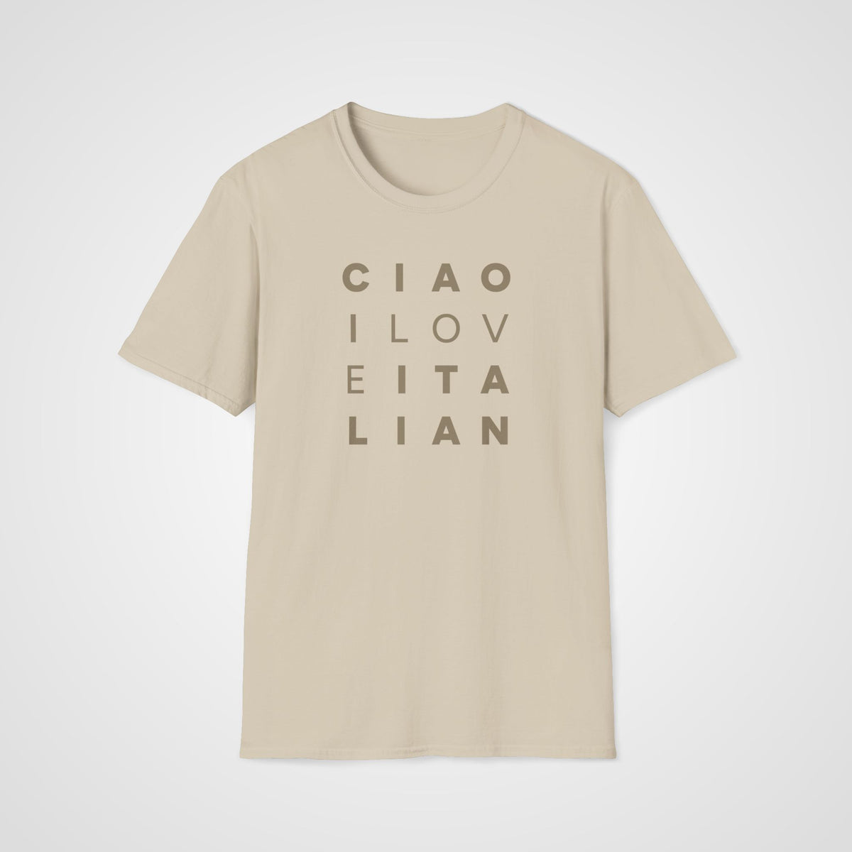 Ciao I Love Italian T-Shirt in Sand